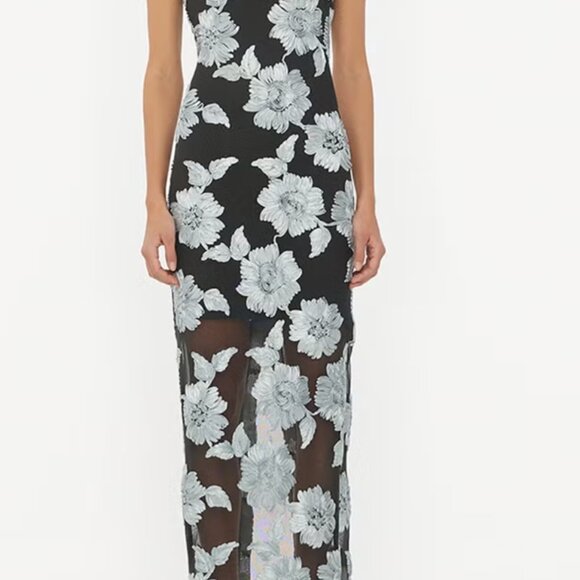 ROTATE Dresses & Skirts - Rotate Birger Christensen Floral-Appliquéd Mesh Dress